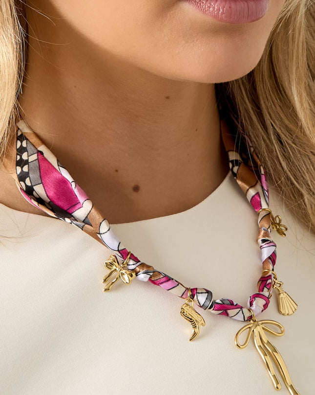 Roestvrijstalen hangerkettingen met strikknoop, casual, dagelijks, eenvoudig, serie, damessieraden