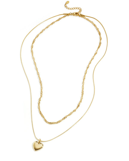 Gelaagde ketting met hart charm