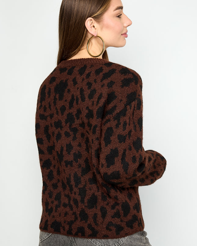 Luipaard warme gebreide trui