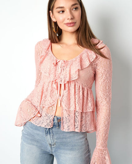 Lace Ruffle Top