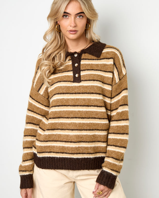 Polyestervezel (polyester) Gebreide truien Strepen Casual Herfst/Winterkleding