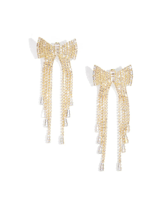 Koperen oorbellen met strik, elegante kerst, luxe serie, damessieraden