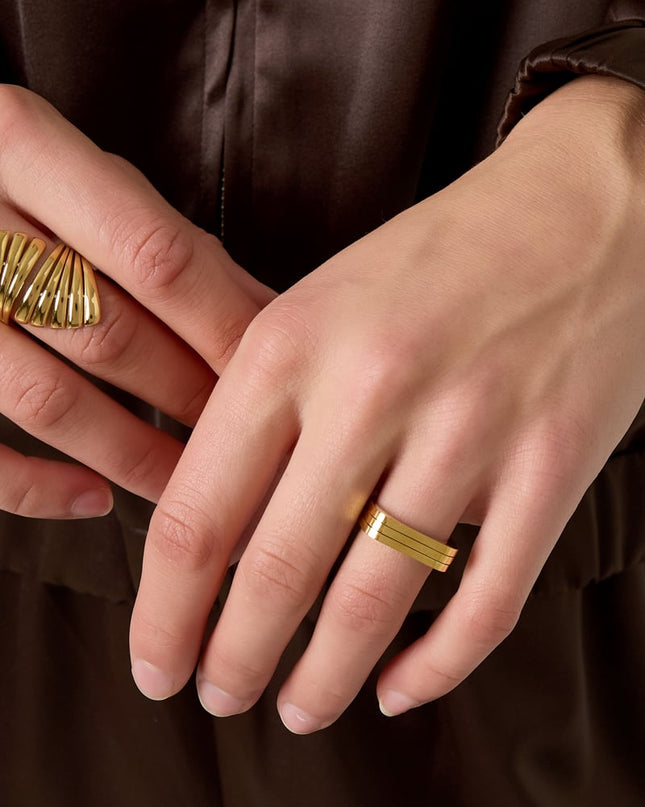 Stainless Steel Minimalist Rings rectangle Simple Daily Simple Series Women's jewelry