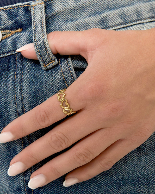 Roestvrijstalen minimalistische ringen Hart Casual Dagelijks Eenvoudig Serie Dames sieraden