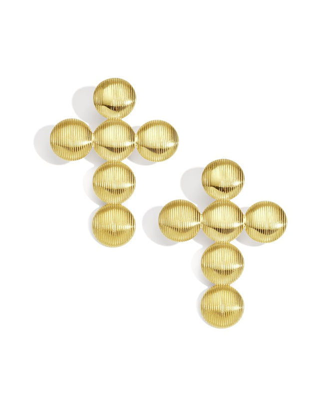 Roestvrijstalen oorbellen met kruis, casual, dagelijks, eenvoudig, serie, damessieraden