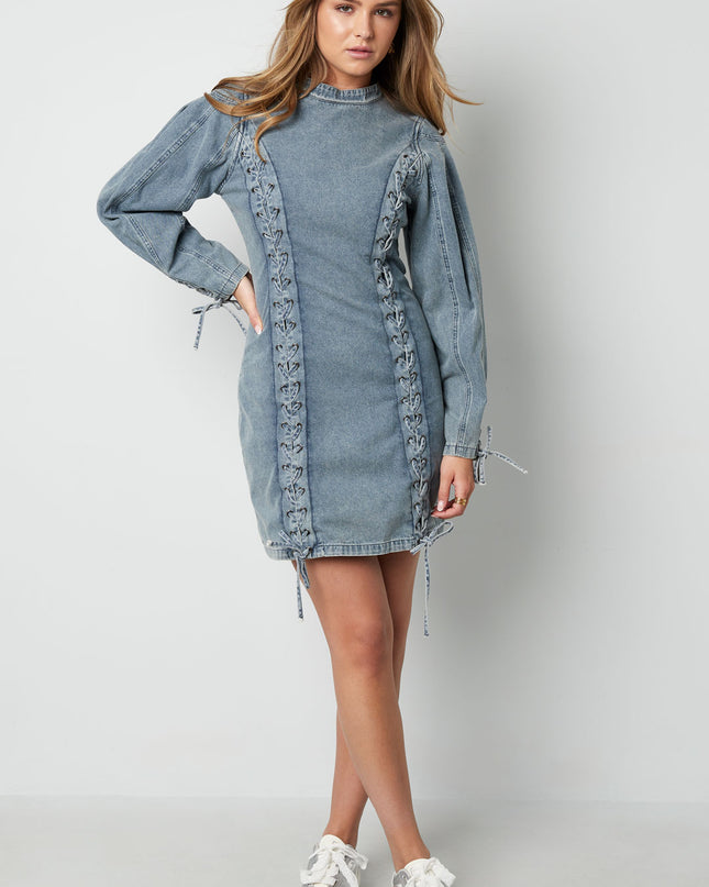 Denim laces dress