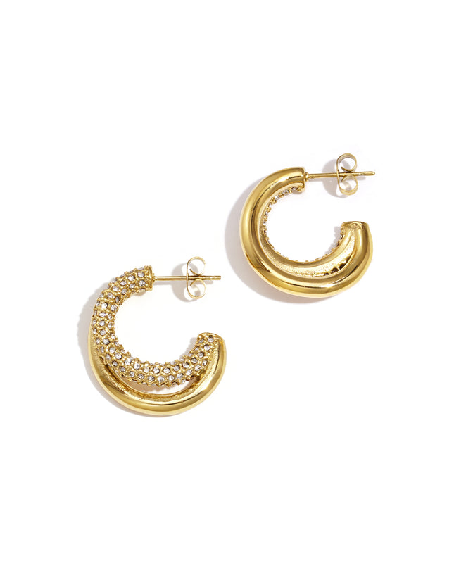 Oorbellen van roestvrij staal, cirkelvormig, casual, dagelijks, eenvoudig, serie, damessieraden