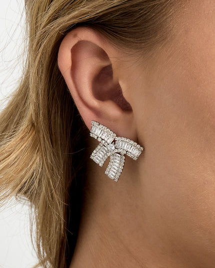 Koperen oorbellen met strik, elegante kerst, luxe serie, damessieraden