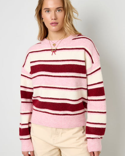 Polyestervezel (polyester) Gebreide truien Strepen Casual Herfst/Winterkleding