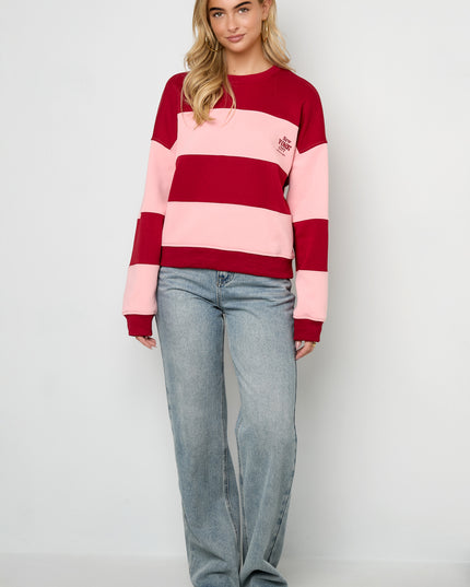 De gestreepte liefdevolle tops