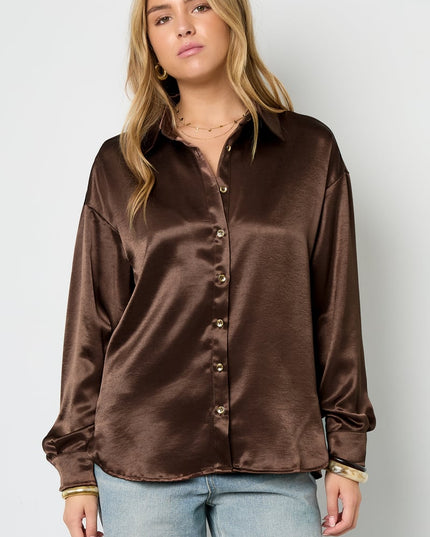 Blouse met zijden look