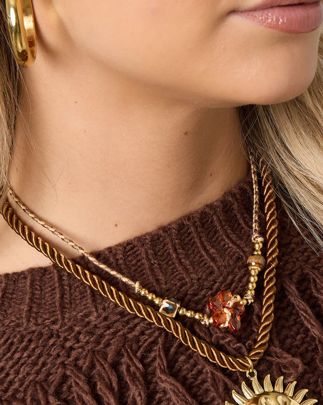 Polyester Beaded Necklaces Flower Casual Daily Simple Series Women's jewelry