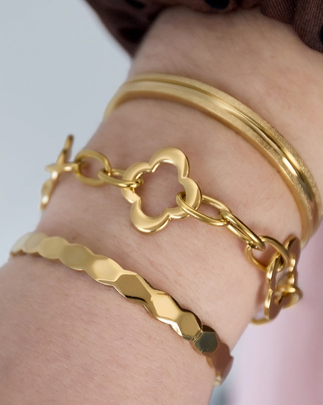 Roestvrijstalen kettingarmbanden Klaver Casual Dagelijks Dames sieraden