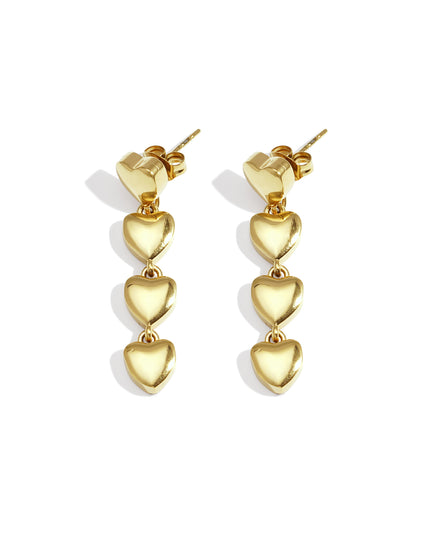 Oorbellen van roestvrij staal met hartjes, casual, dagelijks, eenvoudig, serie, damessieraden