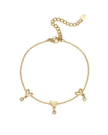 Stainless Steel Chain Bracelets Heart Casual Daily Simple Series Women's jewelry