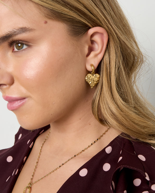 Textured Hearts oorbellen