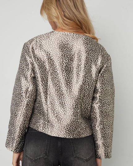 Jacquard Balloon Sleeve Jacket