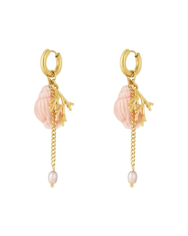 Koraal vibes oorbellen