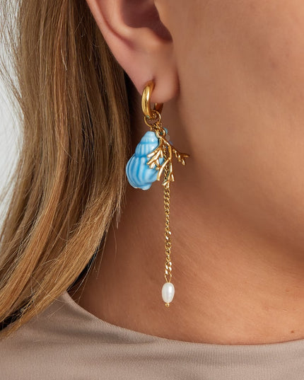 Koraal vibes oorbellen