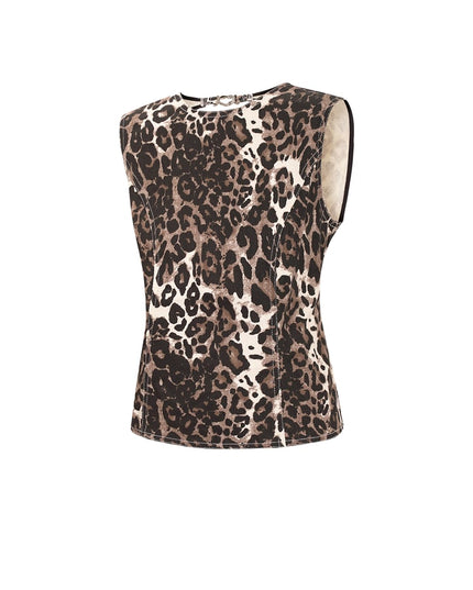 Luipaard denim top