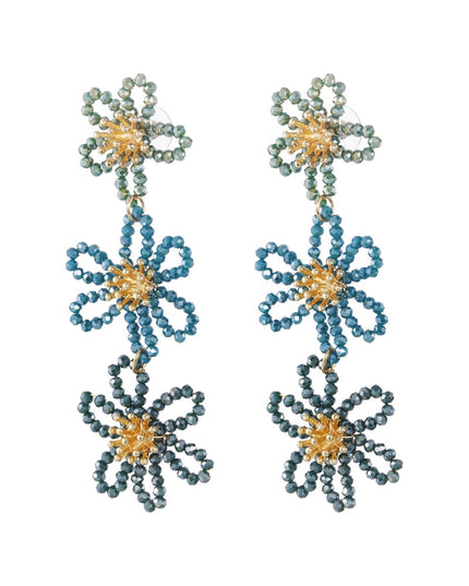 Flower party statement oorbellen - oranje/paars