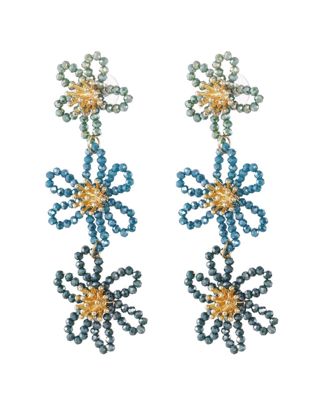 Flower party statement oorbellen - oranje/paars