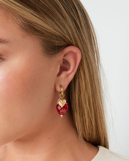 Pastelkleurige hart oorbellen