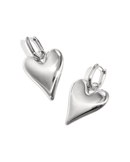 Roestvrijstalen oorbellen met hartvormige hanger, casual en eenvoudig, voor dagelijks gebruik, dames sieraden