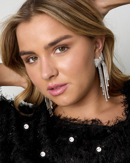 Koperen oorbellen met strik, elegante kerst, luxe serie, damessieraden