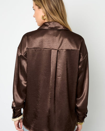 Blouse met zijden look