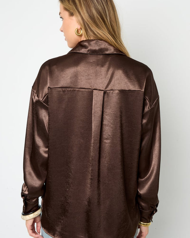 Blouse met zijden look