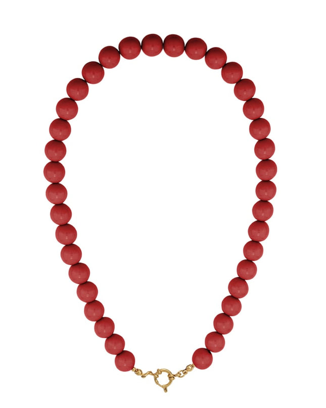 Colored small bead necklace-12mm