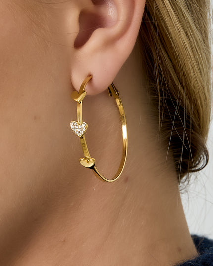 Prachtige creolen met 3 hartjes