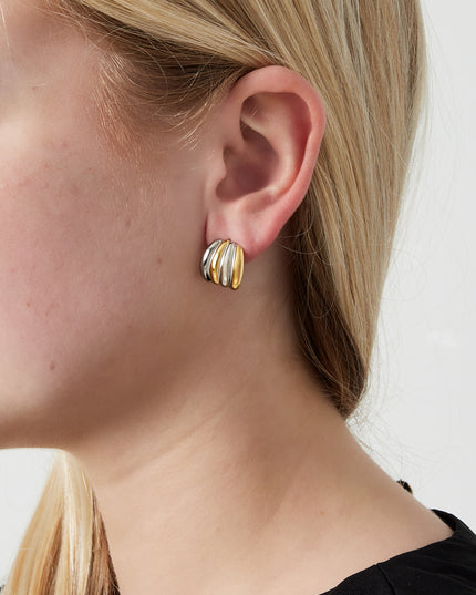 Zilveren Gouden Fusion Oorbellen
