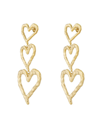 Oorbellen met hartjes van roestvrij staal, casual en dagelijks gebruik