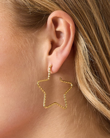 Stainless Steel Hoop Earrings Star Casual Daily Simple Series Women's jewelry