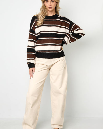 Polyestervezel (polyester) Gebreide truien Strepen Casual Herfst/Winterkleding