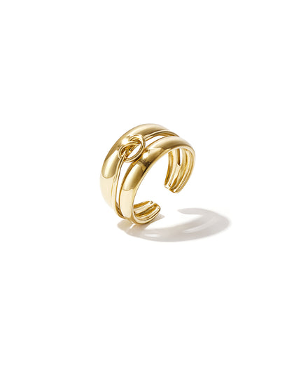 Gelaagde ring met minimalistisch gedraaid detail