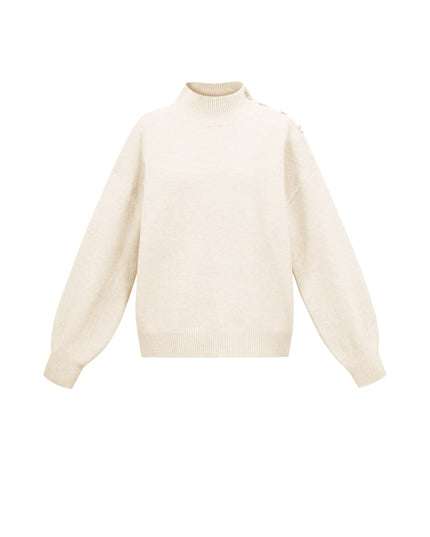 Trui met knopen op de schouder