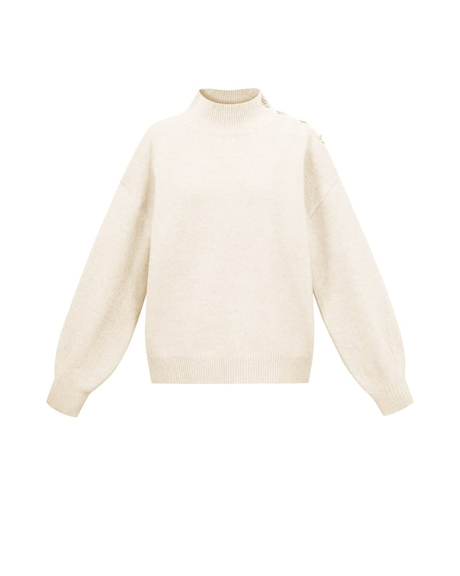 Trui met knopen op de schouder