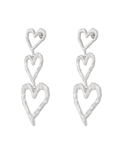 Oorbellen met hartjes van roestvrij staal, casual en dagelijks gebruik