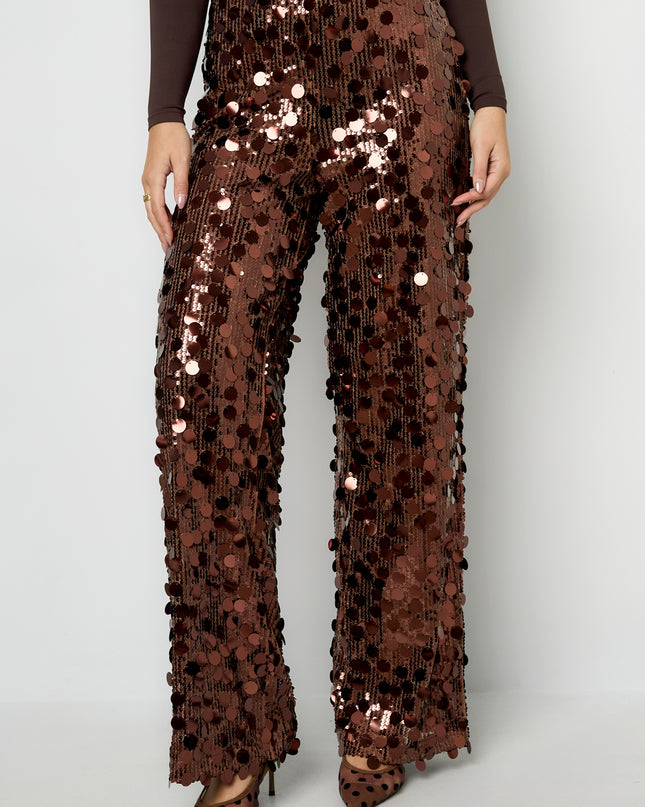 Polyestervezel (polyester) Rechte broek Pailletten Elegante All Fit Kleding