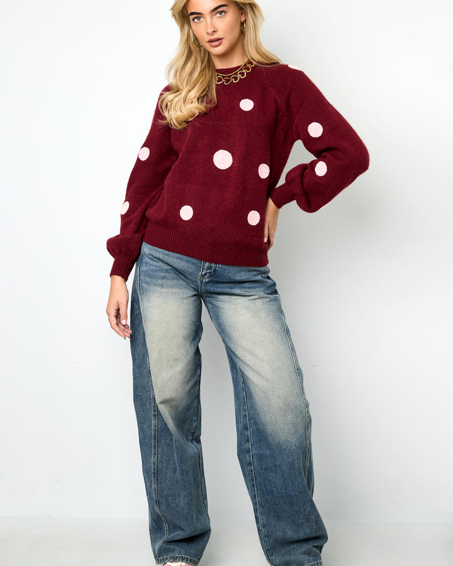 Polyestervezel (polyester) Gebreide truien Stippen Casual Herfst/Winterkleding