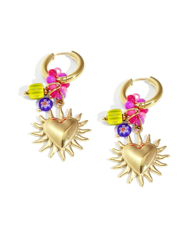 Glowing Heart Happy Charm oorbellen
