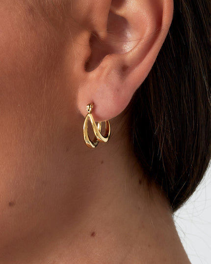 Kleine dubbele hoepeloorbellen