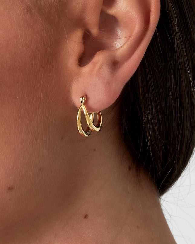 Kleine dubbele hoepeloorbellen