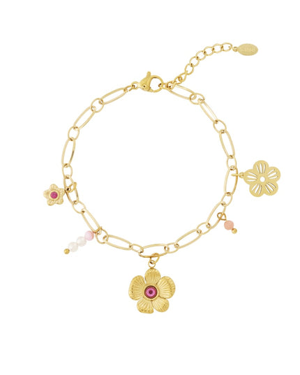 Armband met bloemenbedel