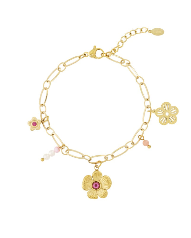 Armband met bloemenbedel