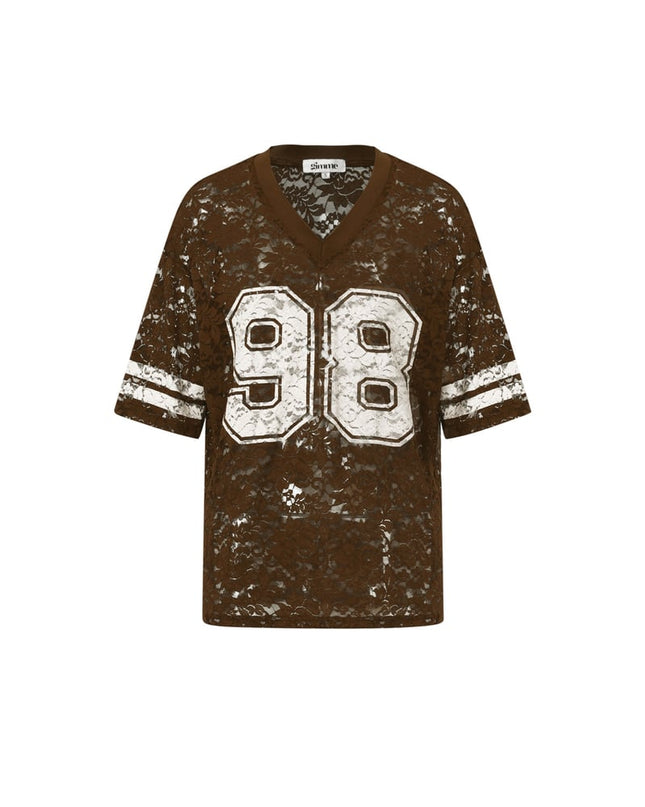 V-Neck Lace American T-shirt