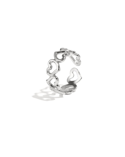 Roestvrijstalen minimalistische ringen Hart Casual Dagelijks Eenvoudig Serie Dames sieraden